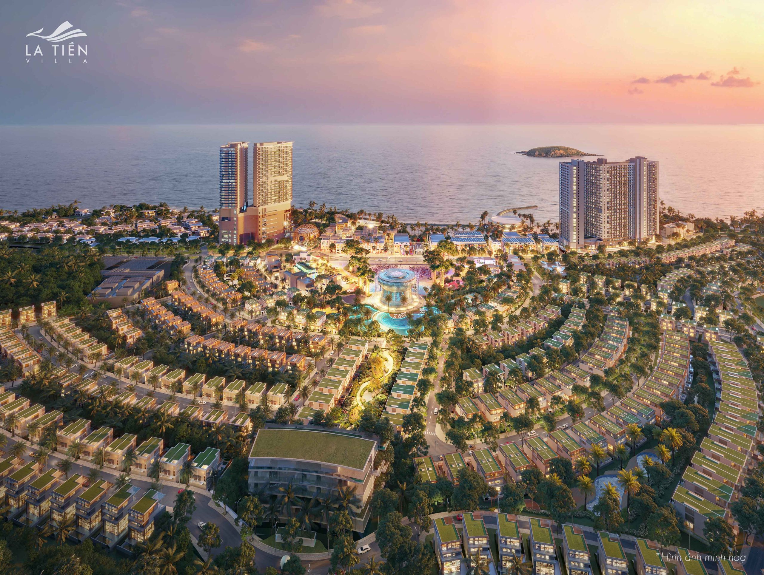 La Tiên Villa - View Trung tâm dự án thấy biển